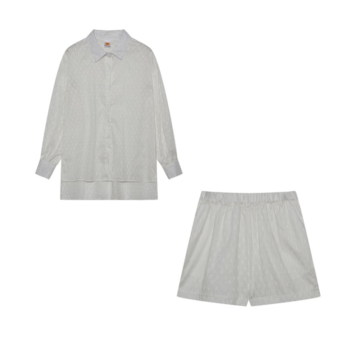 Levoire | Set Ord Femme Chemise À Boutons À Manches Longues Et Short Court Set Pour L'Été