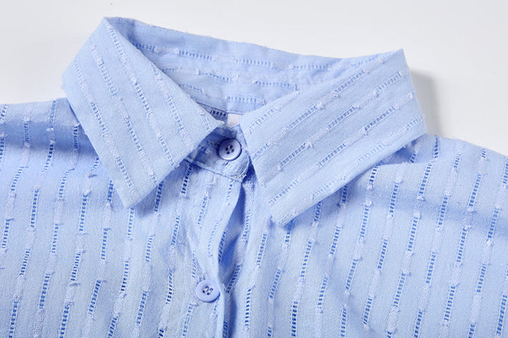 Levoire | Set Ord Femme Chemise À Boutons À Manches Longues Et Short Court Set Pour L'Été