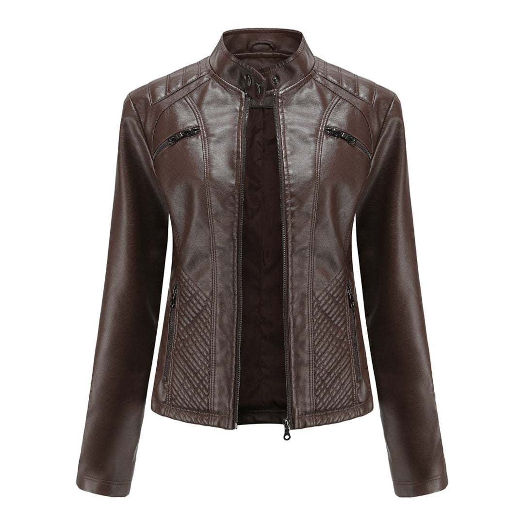 Levoire - Veste en cuir stylée Café