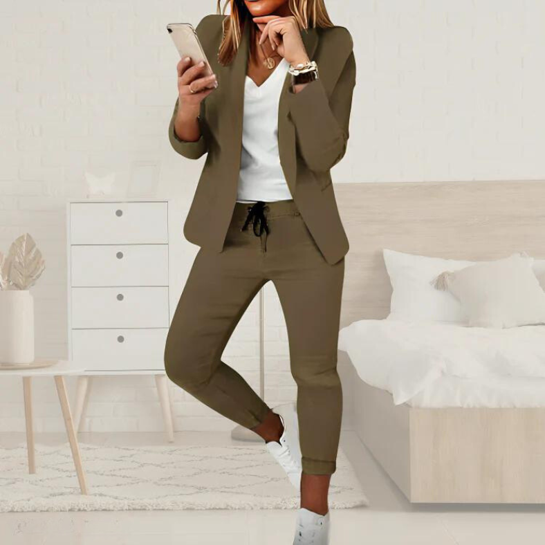 Levoire | Confortable Léger Costume Femme Vert olive