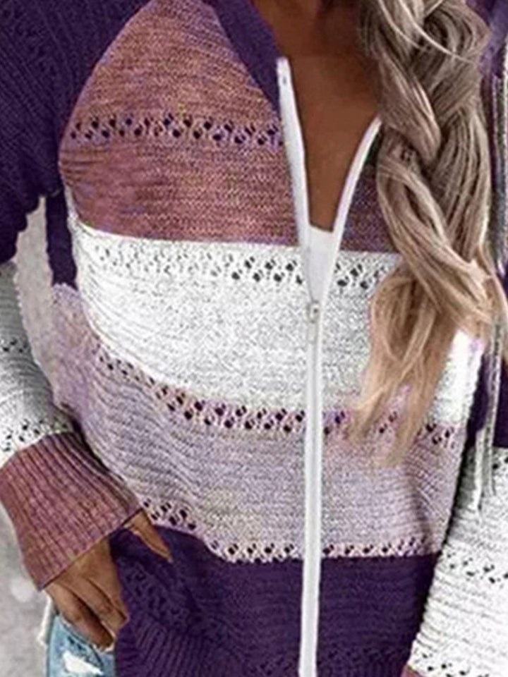 Levoire | Sweat À Capuche À Cordon De Serrage En Couleur Bloc Violet