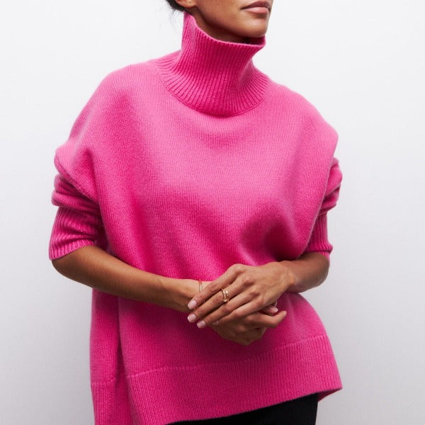 Levoire | Col Montant Grande Taille Pull En Tricot Femme Textile À Tricoter Rosa