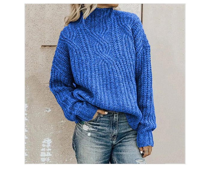 Levoire | Haut Col Pull En Tricot Vêtements Pour Femmes Bleu