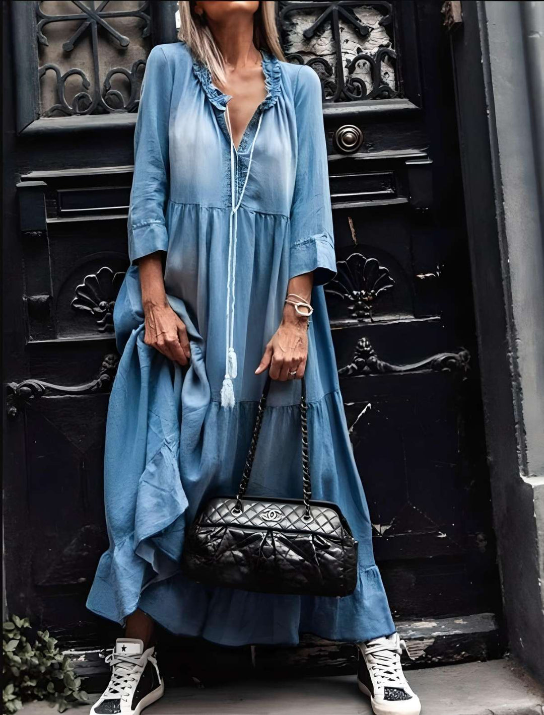 Levoire | Comfortable Denim Maxi Dress 2XL