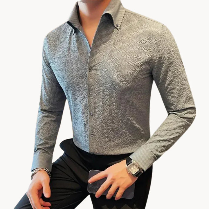 Levoire | Chemise De Commuter Luxe Classique Noisette bleue