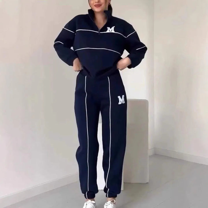 Levoire | Ensemble Femme 2 Pièces Décontracté - Sweatshirt Long et Pantalon de Jogging avec Poches Noir