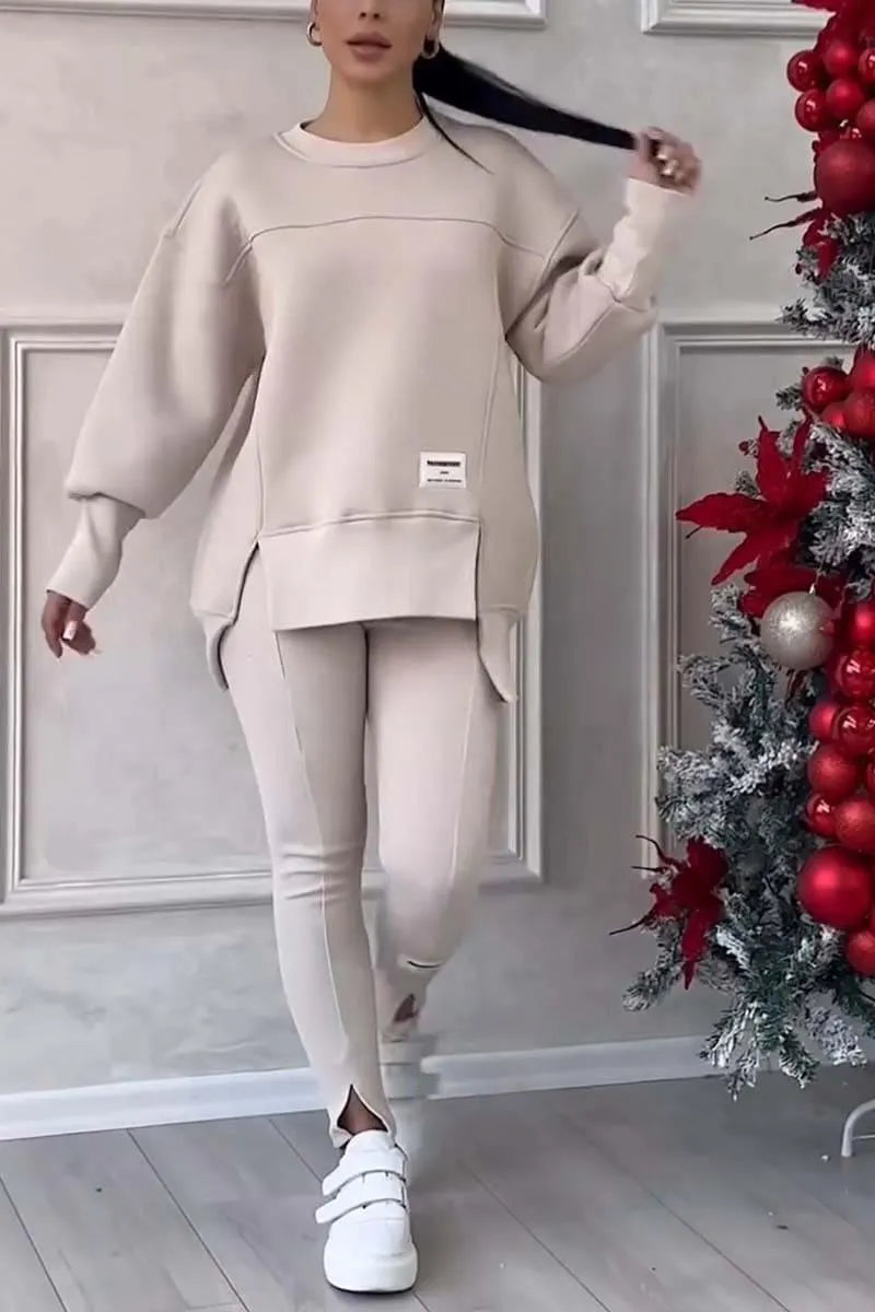 Levoire | Ensemble de tricot pour femmes à deux pièces Khaki