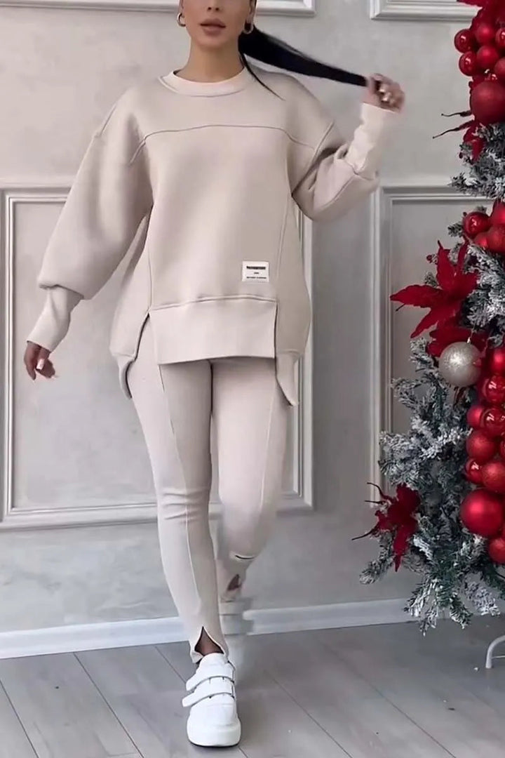 Levoire | Ensemble de tricot pour femmes à deux pièces Khaki