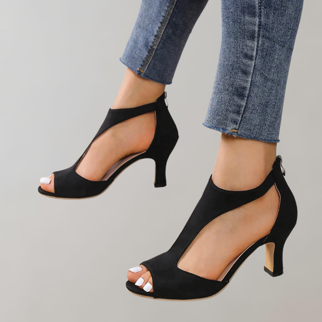 Levoire | Sandales Ouvertes Élégantes À Talons Pour Femmes Noir