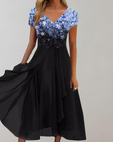 Levoire - Robe avec des fleurs éclatantes | Robe de soirée pour femmes | Robe scintillante