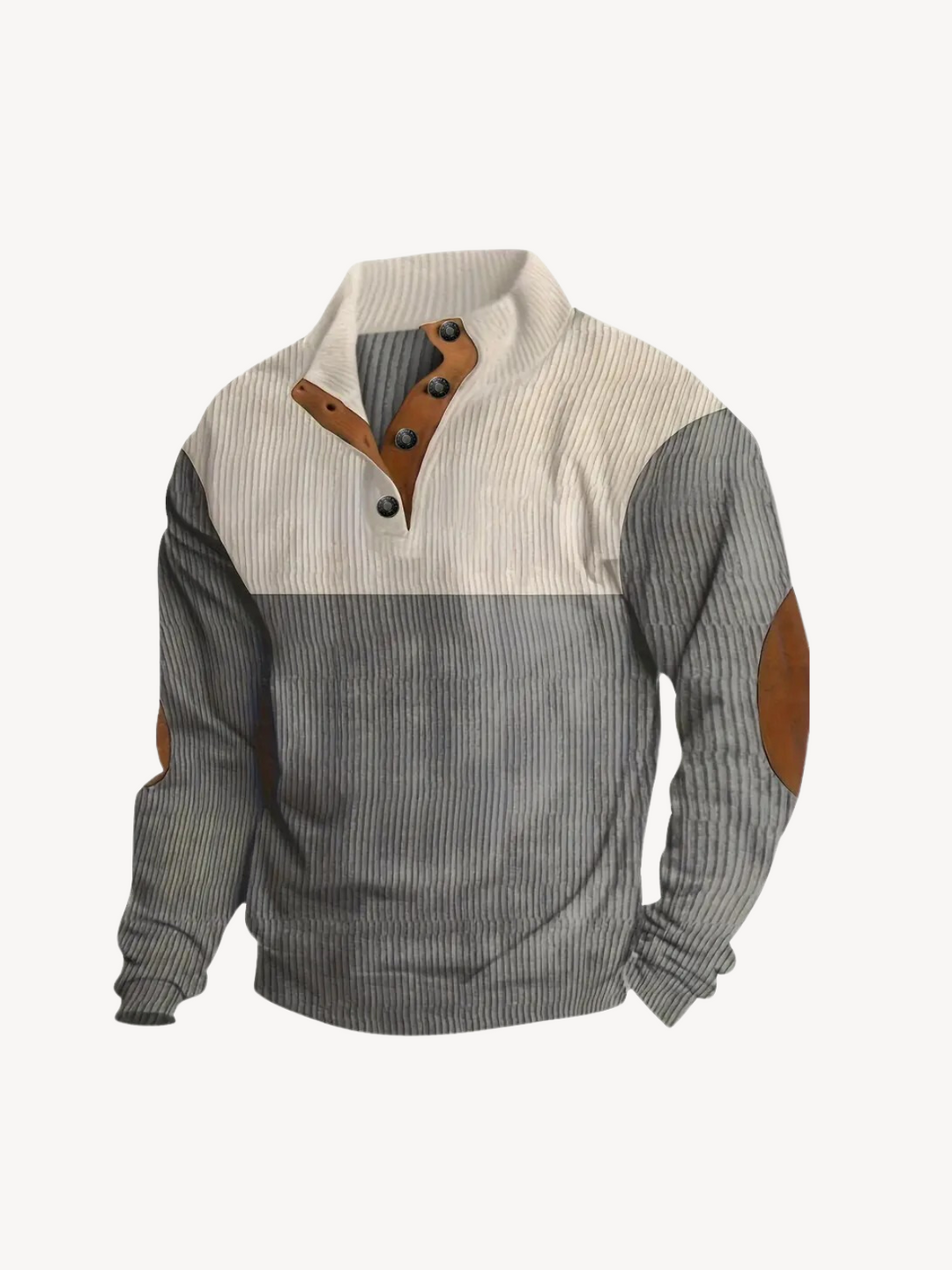 Levoire | T-shirt Henley avec des détails patchwork