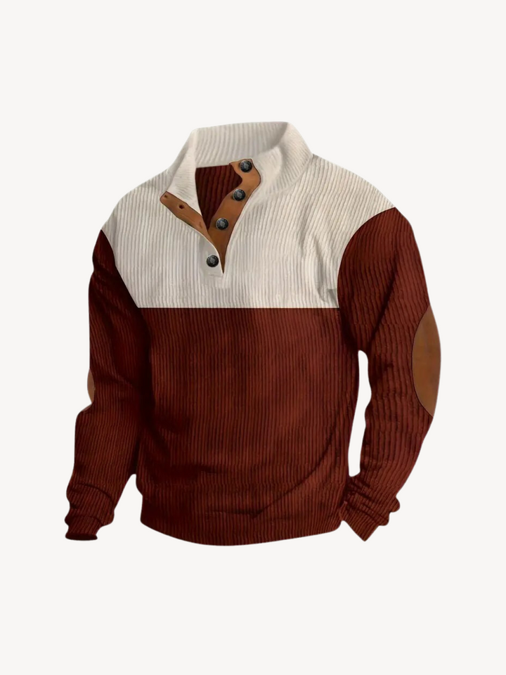 Levoire | T-shirt Henley avec des détails patchwork