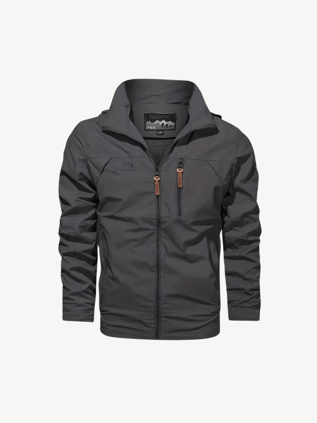 Levoire | Veste imperméable et coupe-vent avec capuche Gris foncé