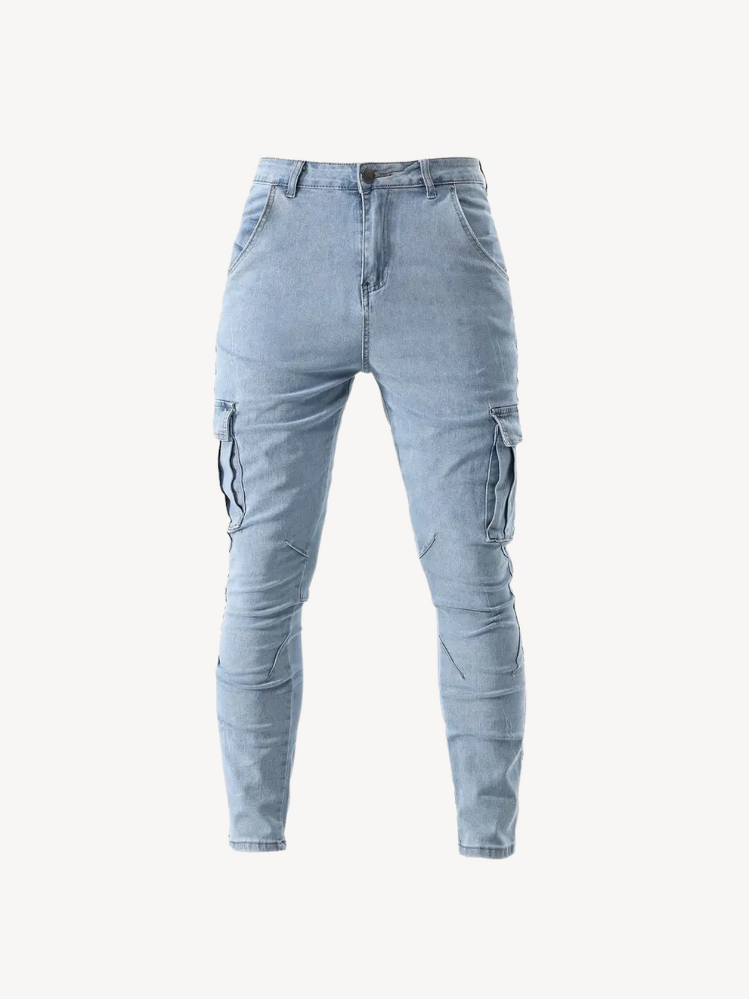 Levoire | Pantalons Cargo Ajustables À Elasticité Moyenne Azzurro