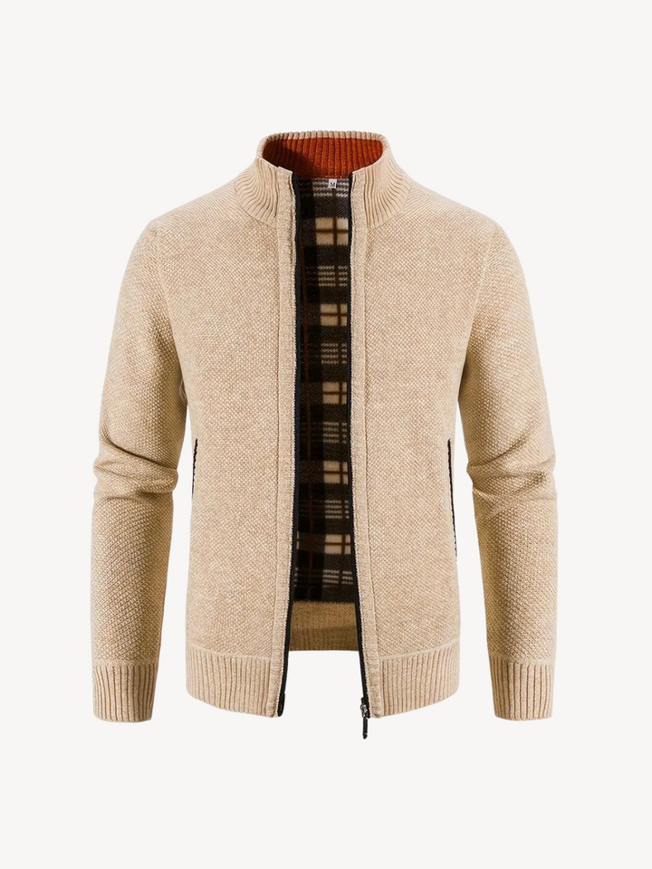 Levoire | Veste En Tricot Confortable Avec Zip Beige
