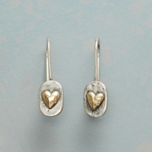 Levoire | Vin Couches Or Cœur Argent Boucles D'Oreilles Argent