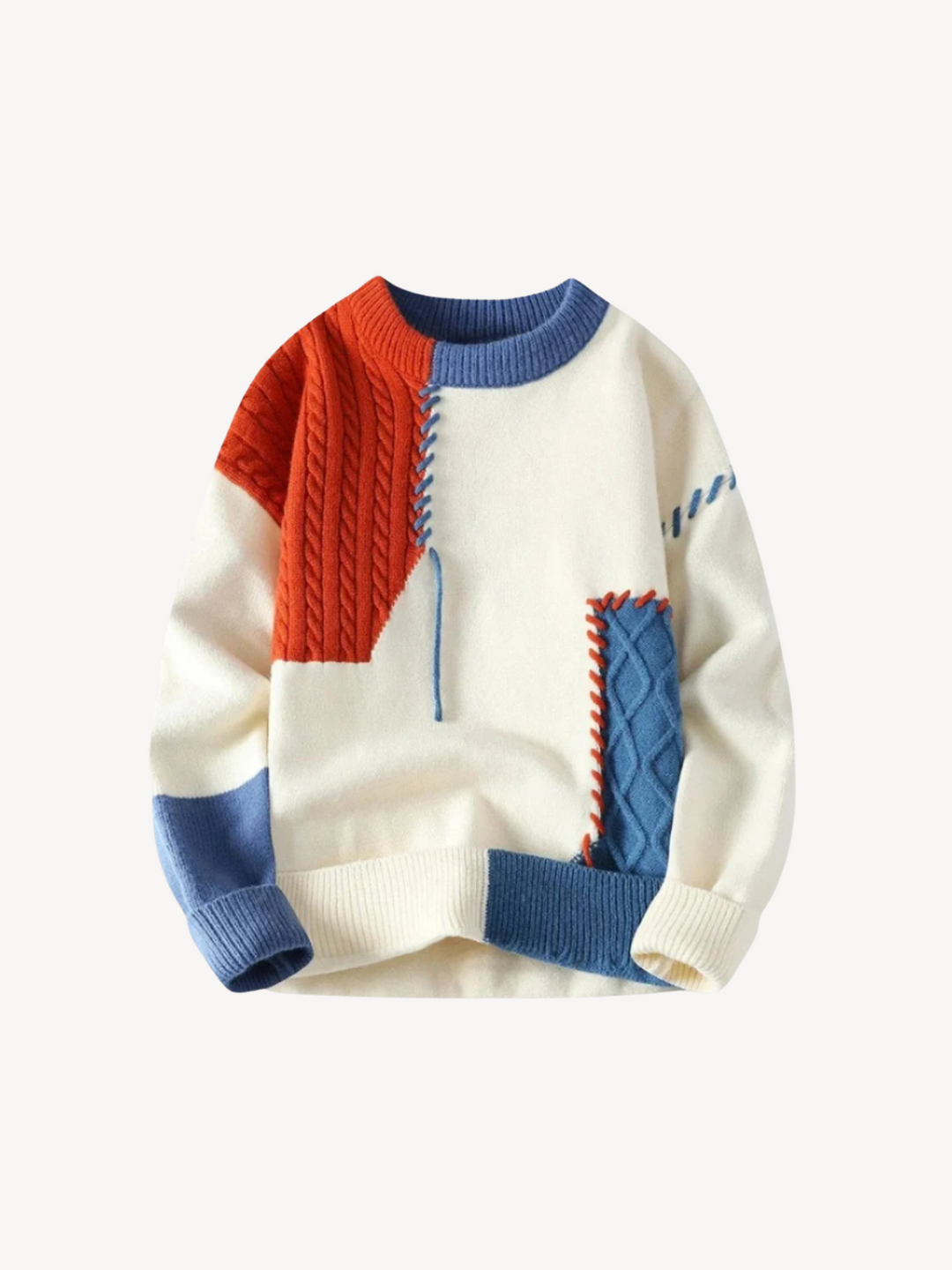 Levoire | Designer Pull-Over En Laine Orange Bleu (Quasi épuisé)