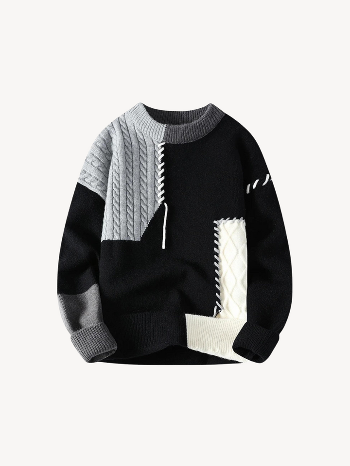 Levoire | Designer Pull-Over En Laine Noir Gris