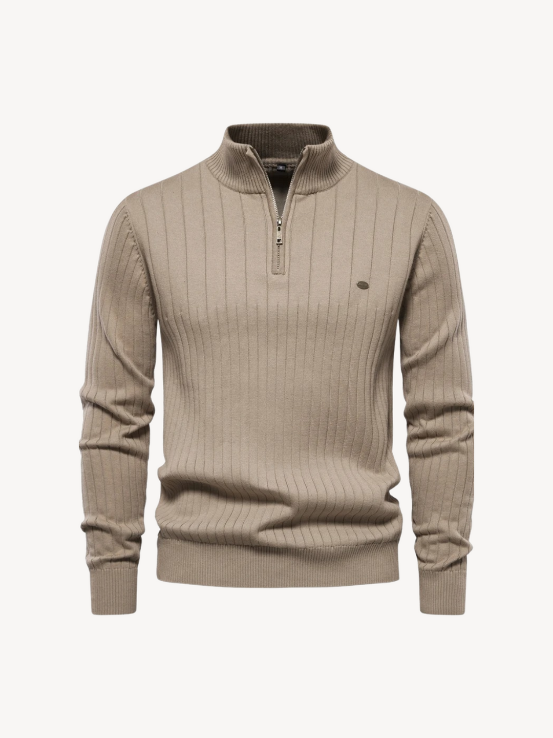 Levoire | Pull À Col Zippé Quart Beige