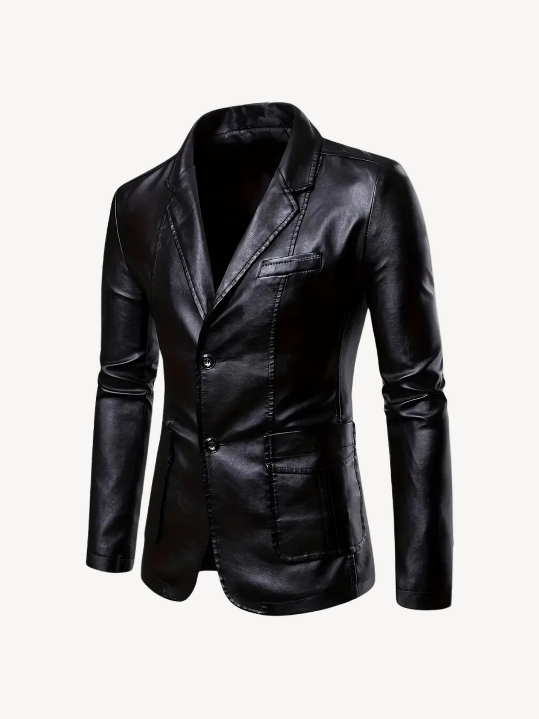 Levoire | Veste en cuir avec une coupe élégante Noir