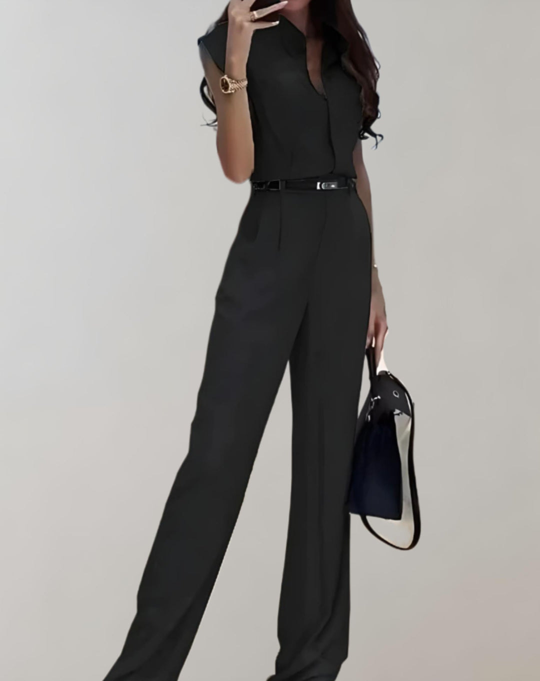 Levoire | Haut À Manches Courtes Et Un Pantalon À Jambes Larges Noir