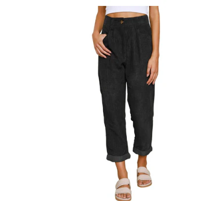 Levoire | Taille Haute Coupe Ample Pantalon Baggy Pantalon Pour Femmes Noir