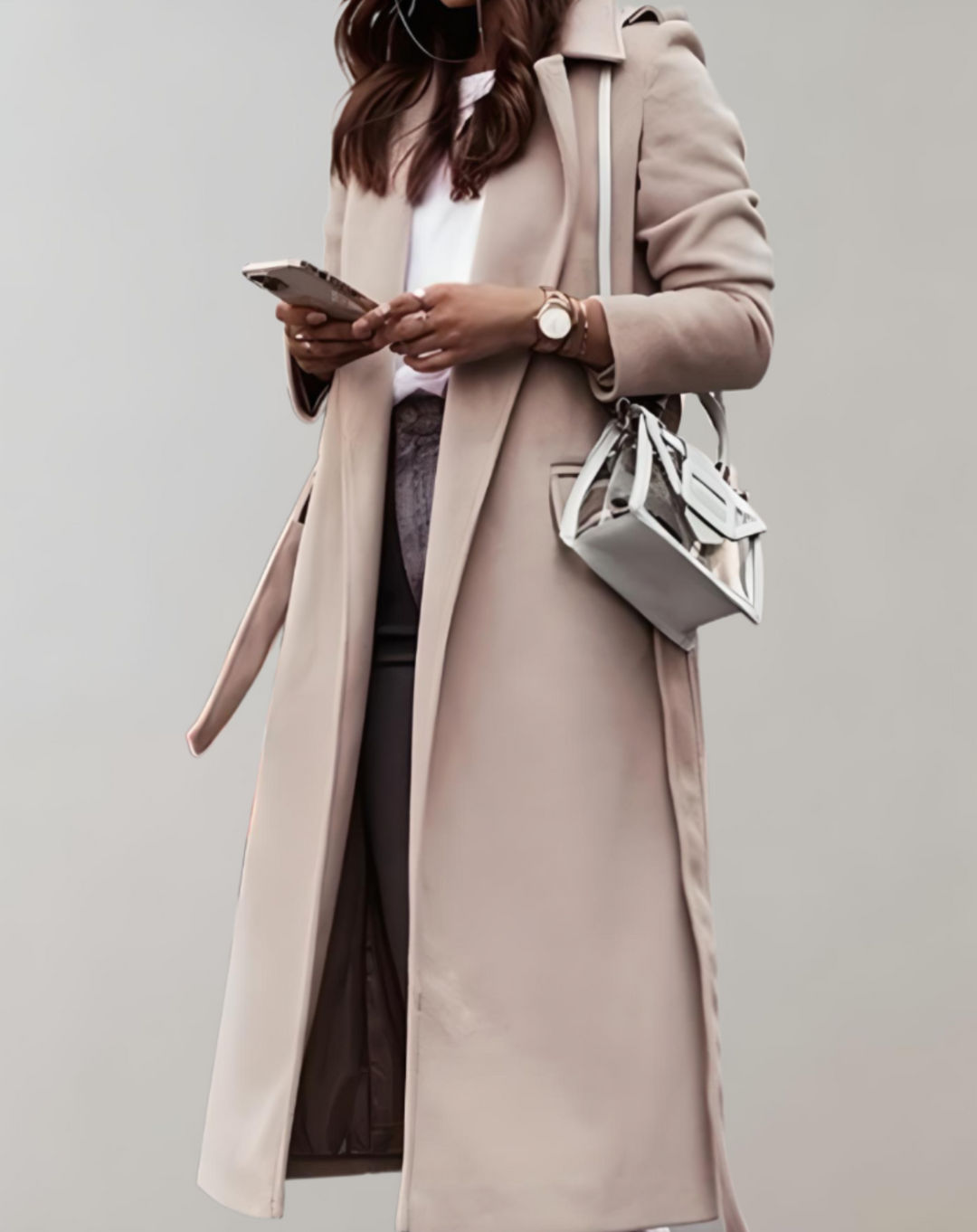 Levoire | Veste Élégante Surpoids Veste Avec Ceinture Khaki