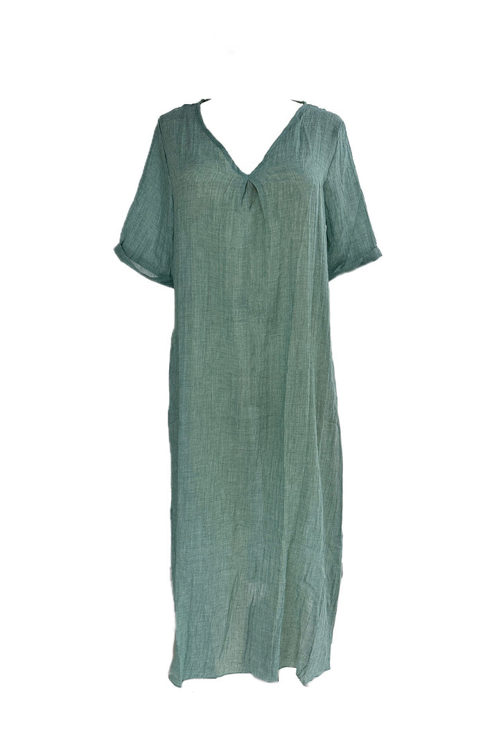 Levoire | Robe Midi En Lin À Décolleté En V