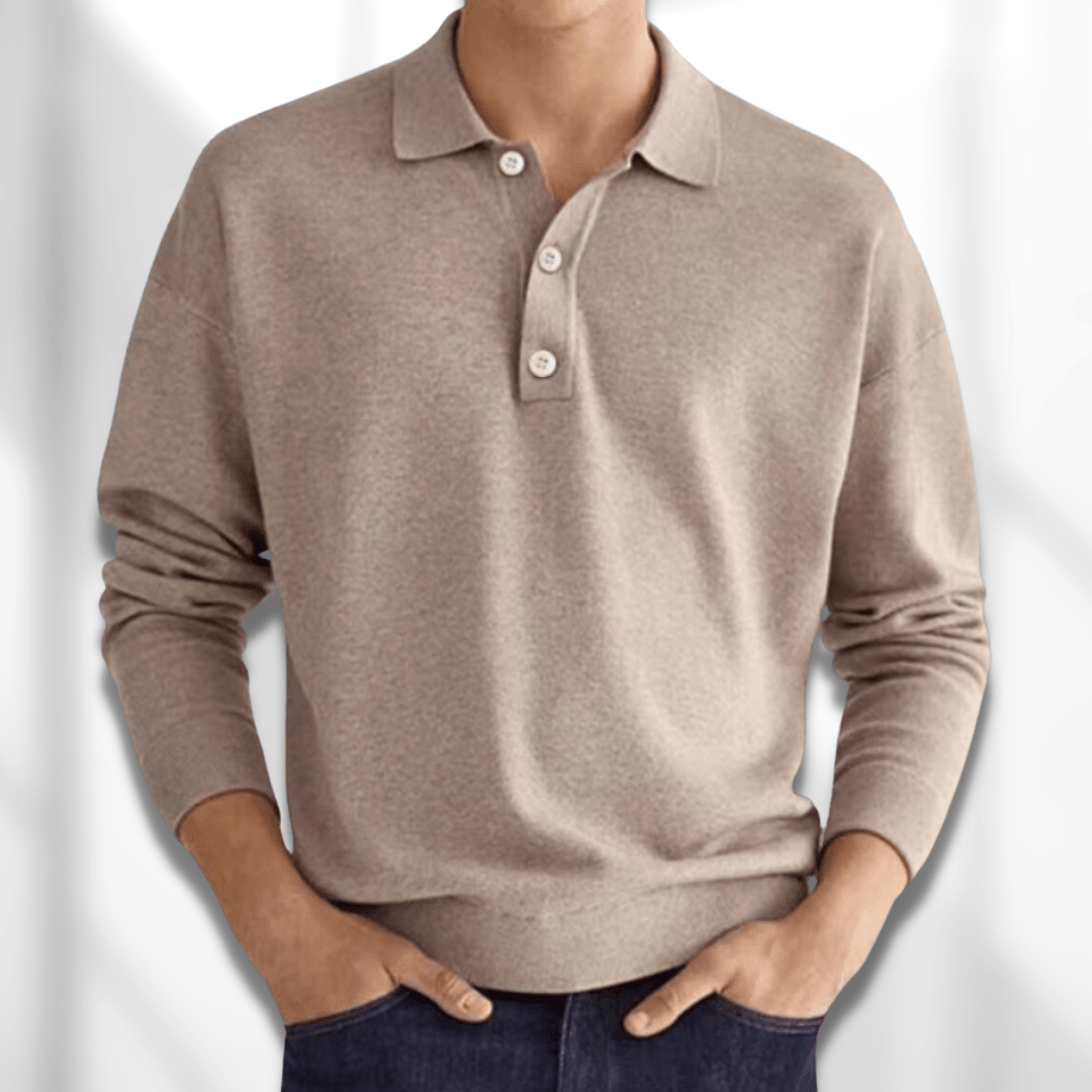 Levoire | Polo À Col En V Pour Hommes Kaki