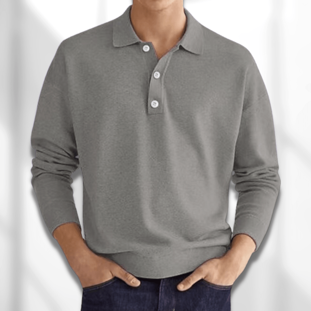 Levoire | Polo À Col En V Pour Hommes Gris