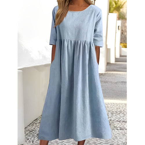 Levoire | Robe Midi En Lin De Coton Respirant