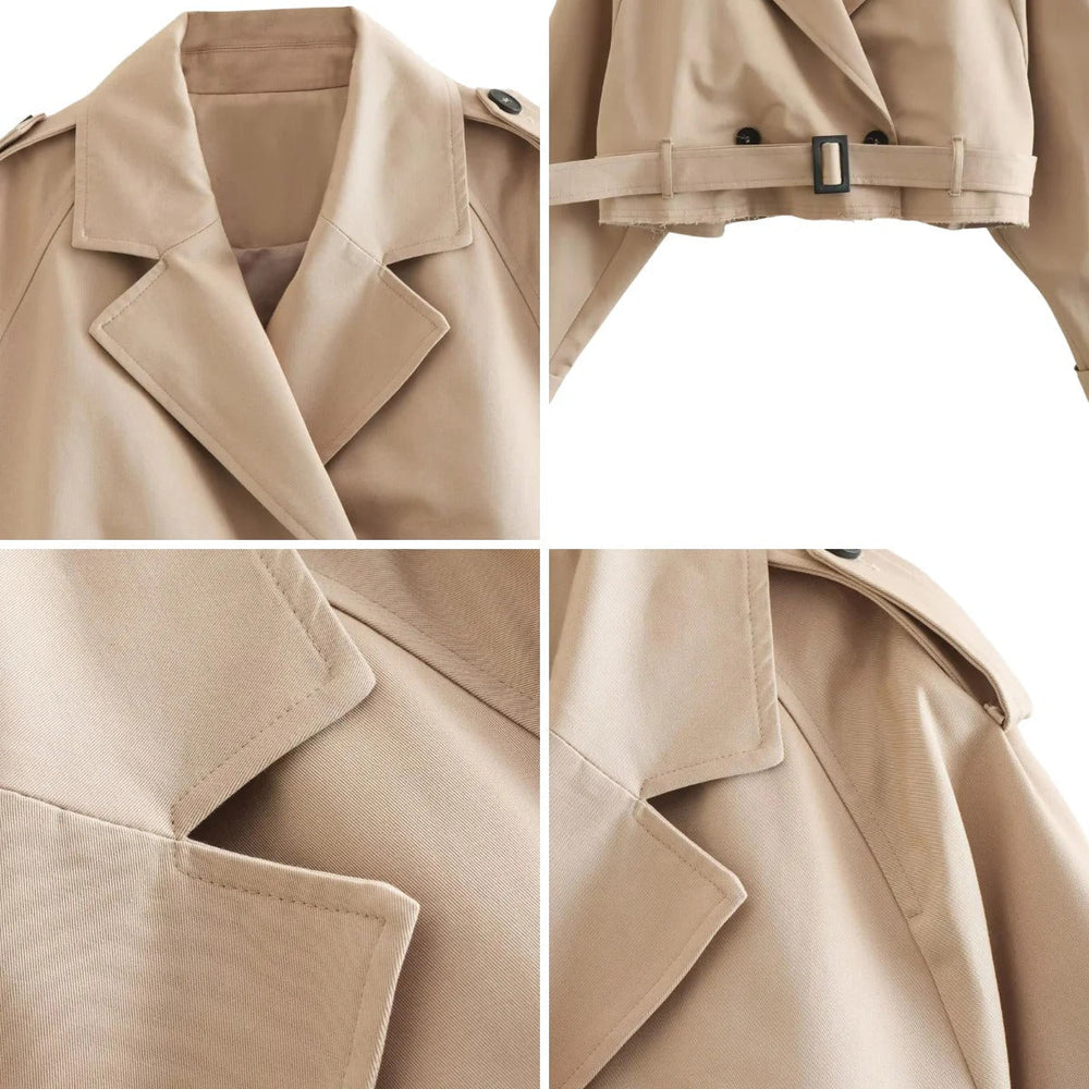 Levoire | Veste Courte À Col Portefeuille À Manches Longues Avec Ceintures