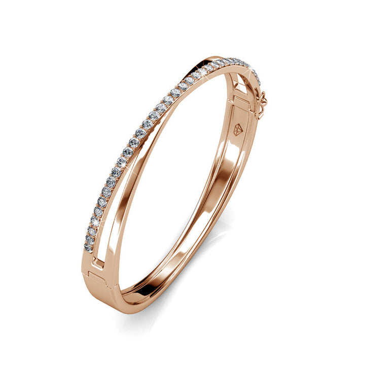 Levoire | Criss en laiton de haute qualité orné de 39 cristaux Autrichiens de très haute qualité - Livraison Offerte Plaqué Or Rose 18k