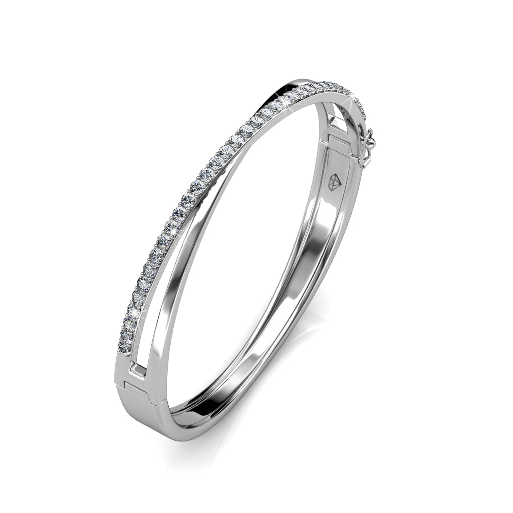 Levoire | Criss en laiton de haute qualité orné de 39 cristaux Autrichiens de très haute qualité - Livraison Offerte Plaqué Rhodium