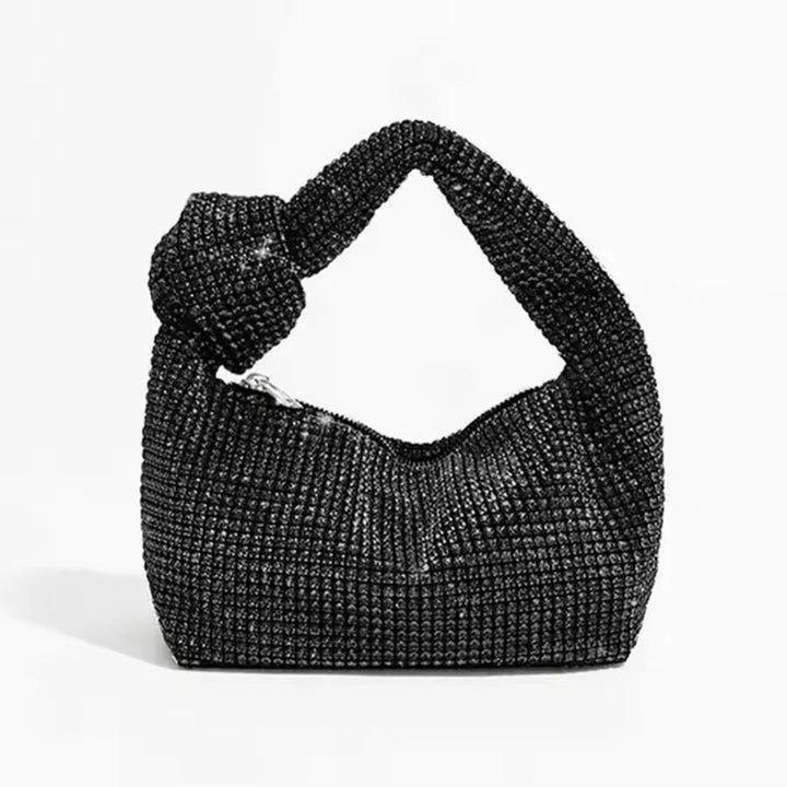 Levoire | Sac À Main Pailleté Doré Avec Design Noué Noir