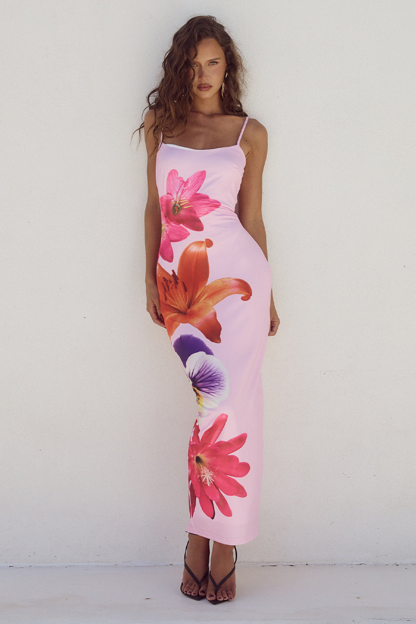 Levoire | Robe Bodycon À Motif Floral Rosa