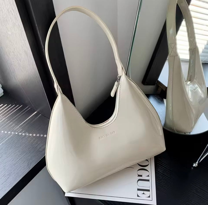 Levoire | Sac À Bandoulière En Cuir Verni Blanc