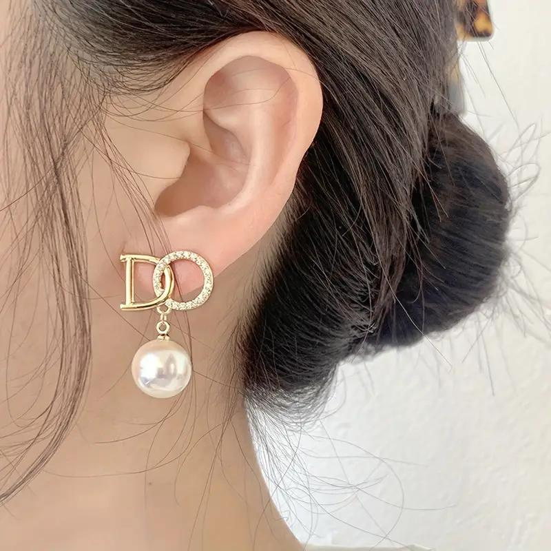 Levoire | Boucles D'Oreilles En Perles Pendentifs En Lettres De Perles Élégants