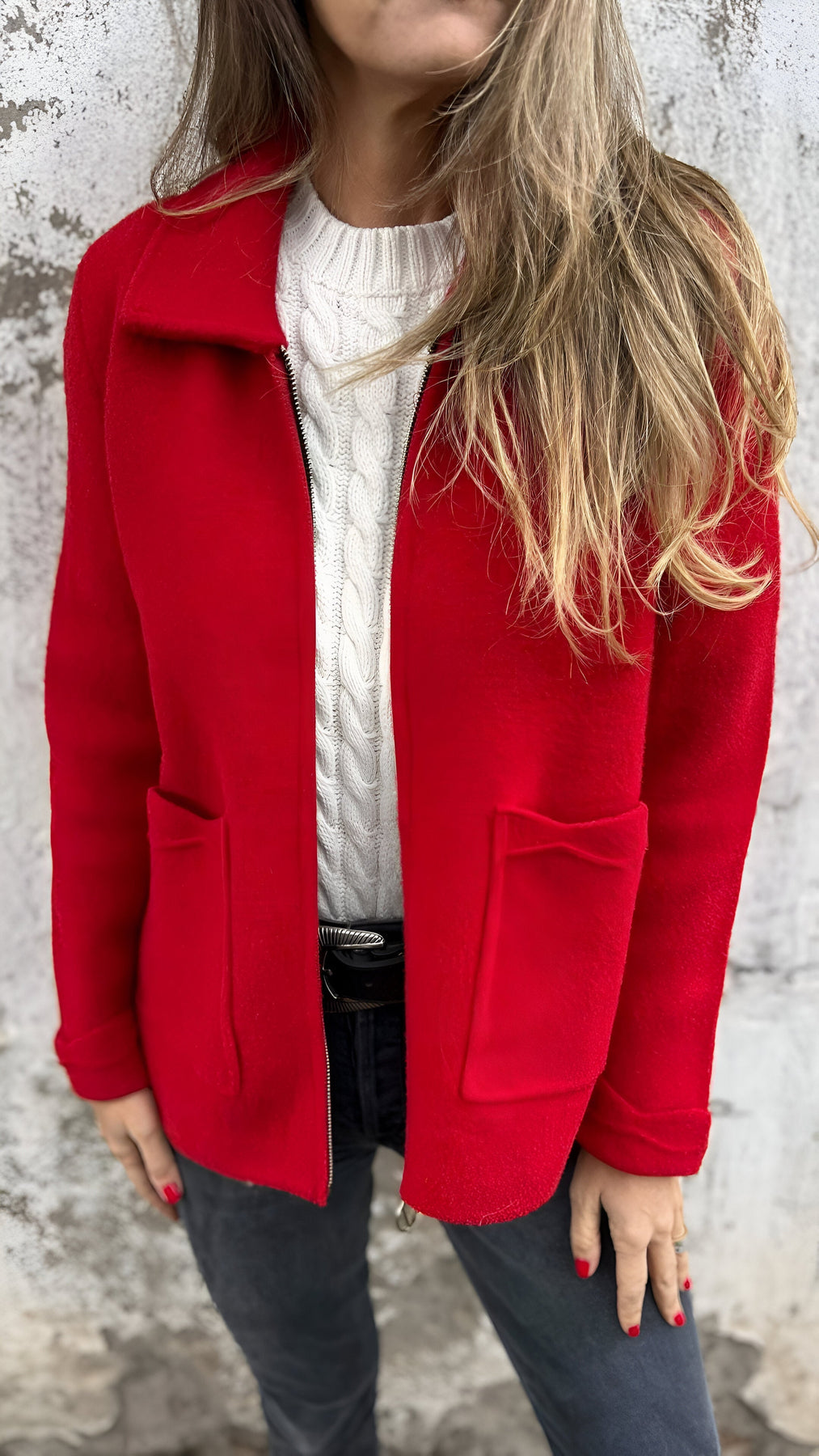 Levoire | Veste zippée à manches longues confortable avec poches Rot
