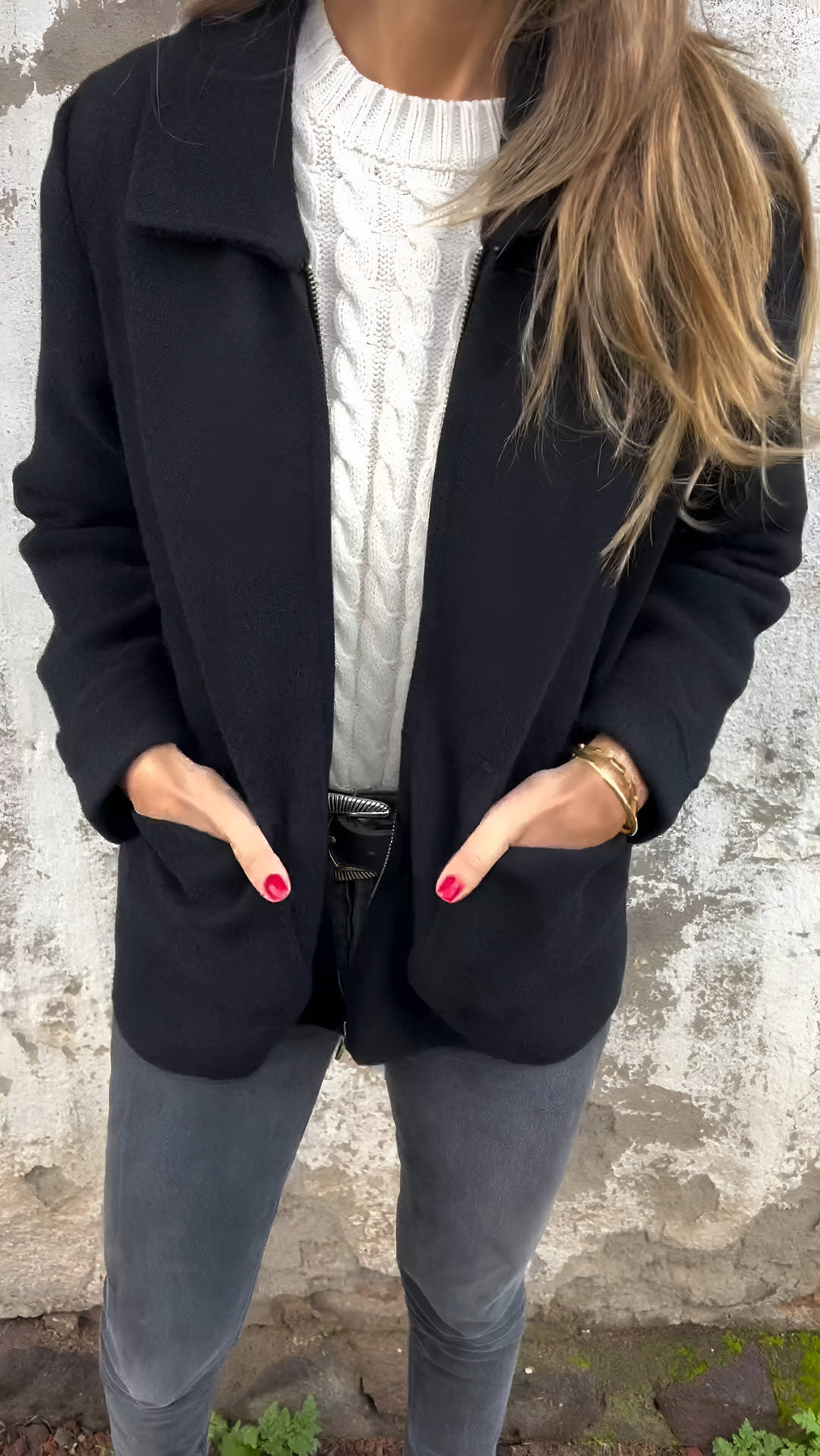 Levoire | Veste zippée à manches longues confortable avec poches Noir