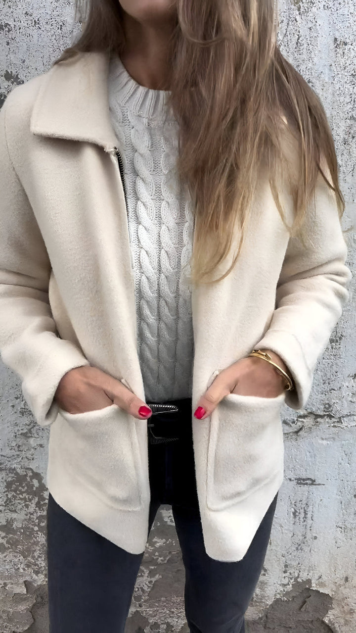 Levoire | Veste zippée à manches longues confortable avec poches Beige