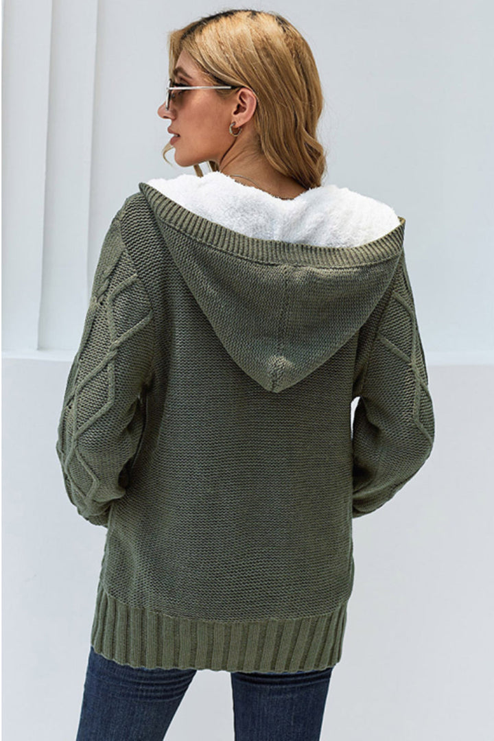 Levoire | Bouton avant Capuche Poche Pull Vêtements d'extérieur Cardigan