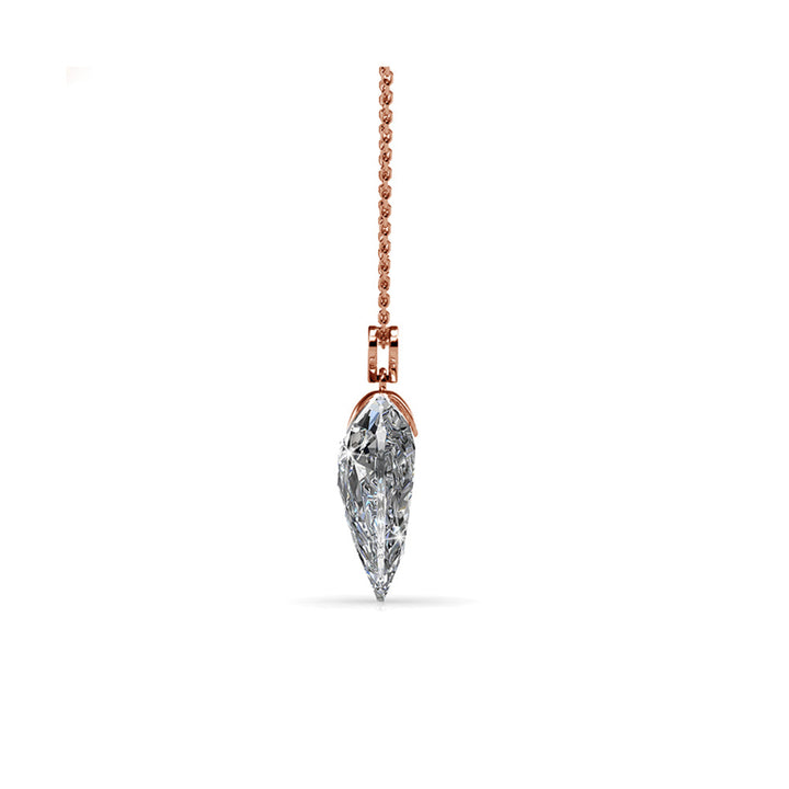 Levoire | et Pendentif Cheery heart Plaqué Or Rose orné de cristaux autrichien haute qualité - Livraison Offerte