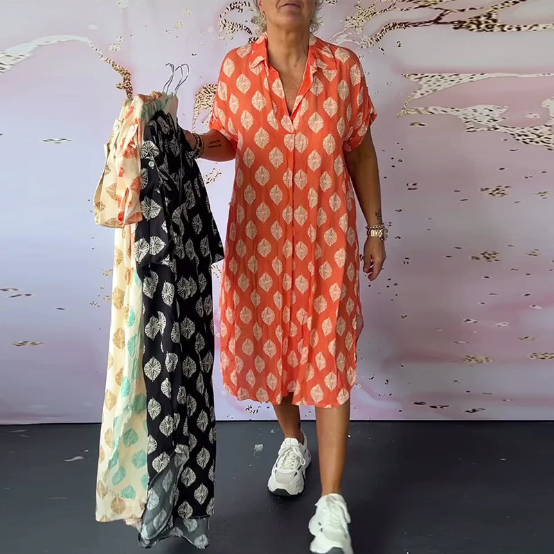 Levoire | Robe D'Été Ample Avec Col Revers Et Manches Courtes