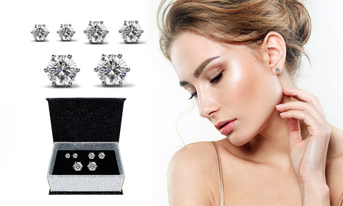 Levoire | Trinity de 3 paires de Boucles d'oreilles ornées de cristaux autrichien haute qualité - Livraison Offerte