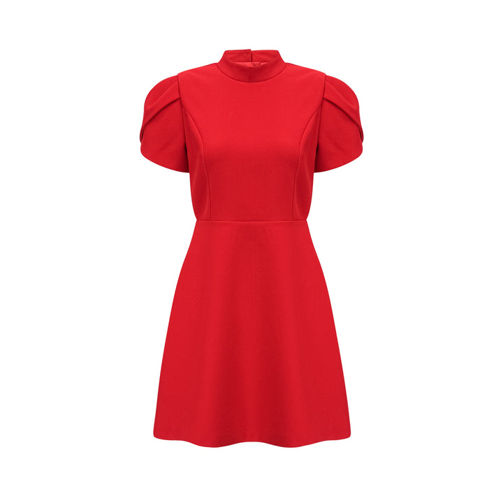 Levoire | Robe Mini À Découpe Baillement De Manche Pétale Rouge
