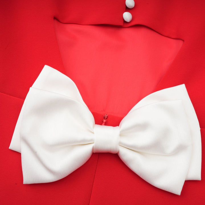 Levoire | Robe Mini À Découpe Baillement De Manche Pétale Rouge