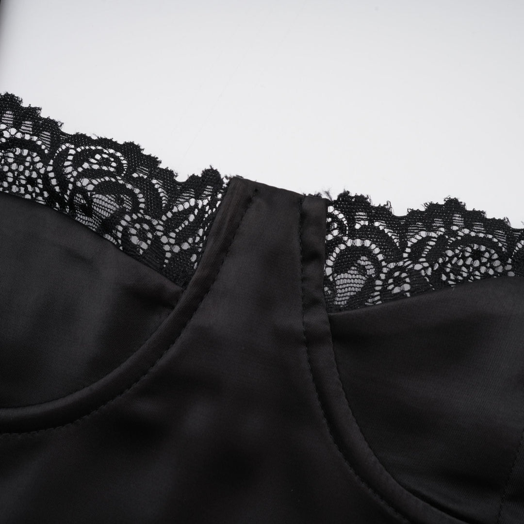 Levoire | Dentelle Satin Mi-Long Robe