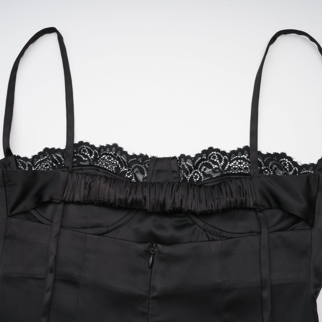Levoire | Dentelle Satin Mi-Long Robe