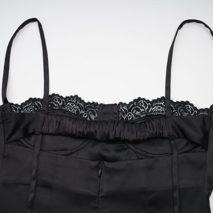 Levoire | Dentelle Satin Mi-Long Robe